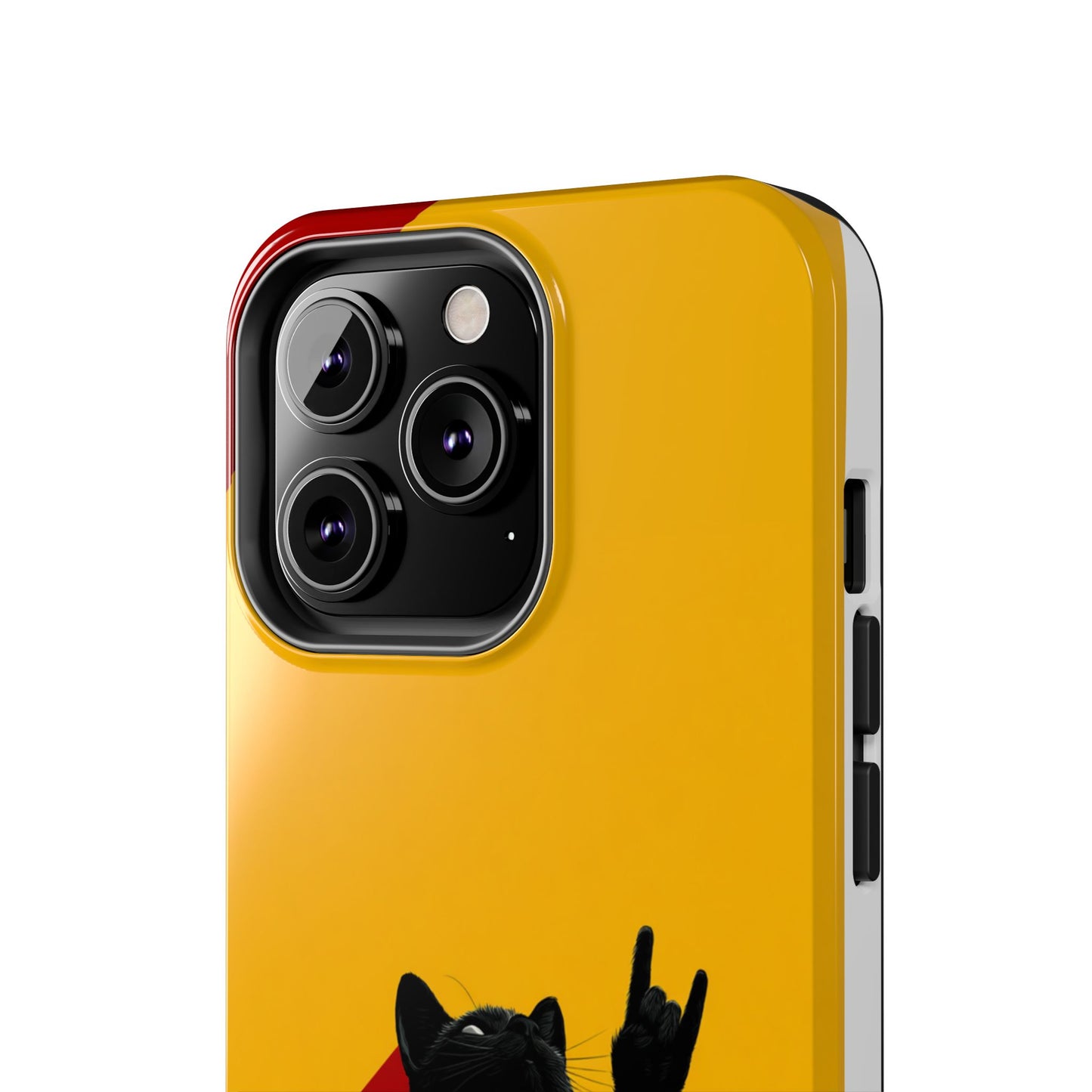 Black Cat Rock Gesture Tough Phone Case