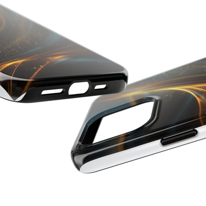 Elegant Tough Phone Case with Glittering Waves Design
