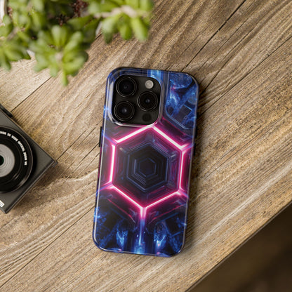 Cybernetic Core Neon Nexus Phone Case - Premium Futuristic Design by Artist Skipper | Glowing Orange Circuit Protection