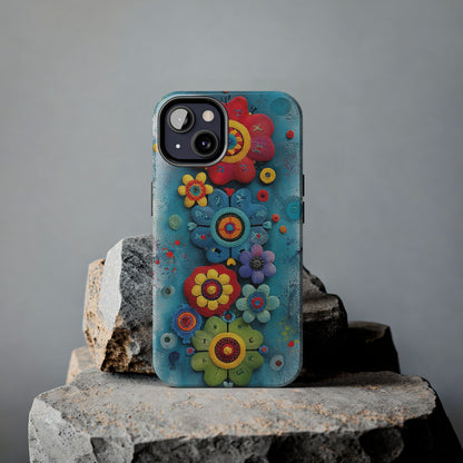 Vibrant Floral Tough Phone Case | Flower Print, Durable Protection, Gift for Nature Lovers, Cute Accessories, Colorful Tech