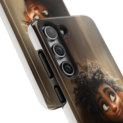 Stylish Tough Phone Case - Artistic Character Design for Teens