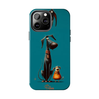 Whimsical Dog Art Tough Phone Case - Durable Protection for Pet Lovers