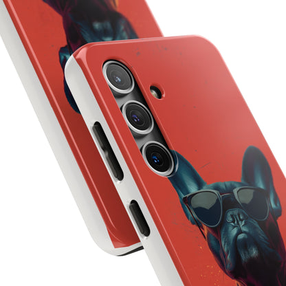 Rockin’ Dogs Tough Phone Case - Playful Guitarist & Cool Bulldog for Pet Lovers