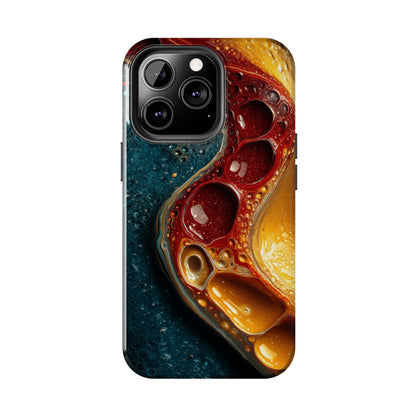 Artistic Tough Phone Case - Vibrant Fluid Design