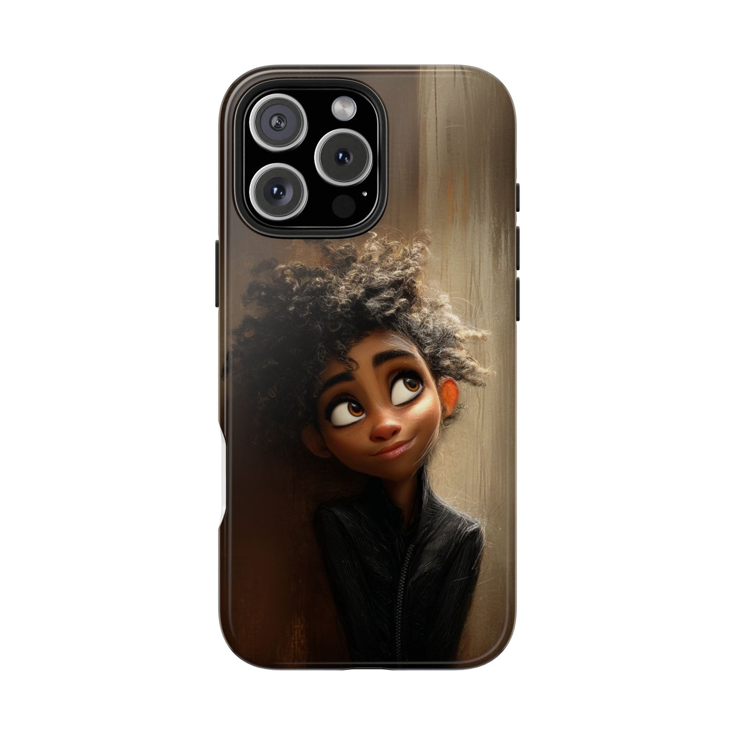 Stylish Tough Phone Case - Artistic Character Design for Teens
