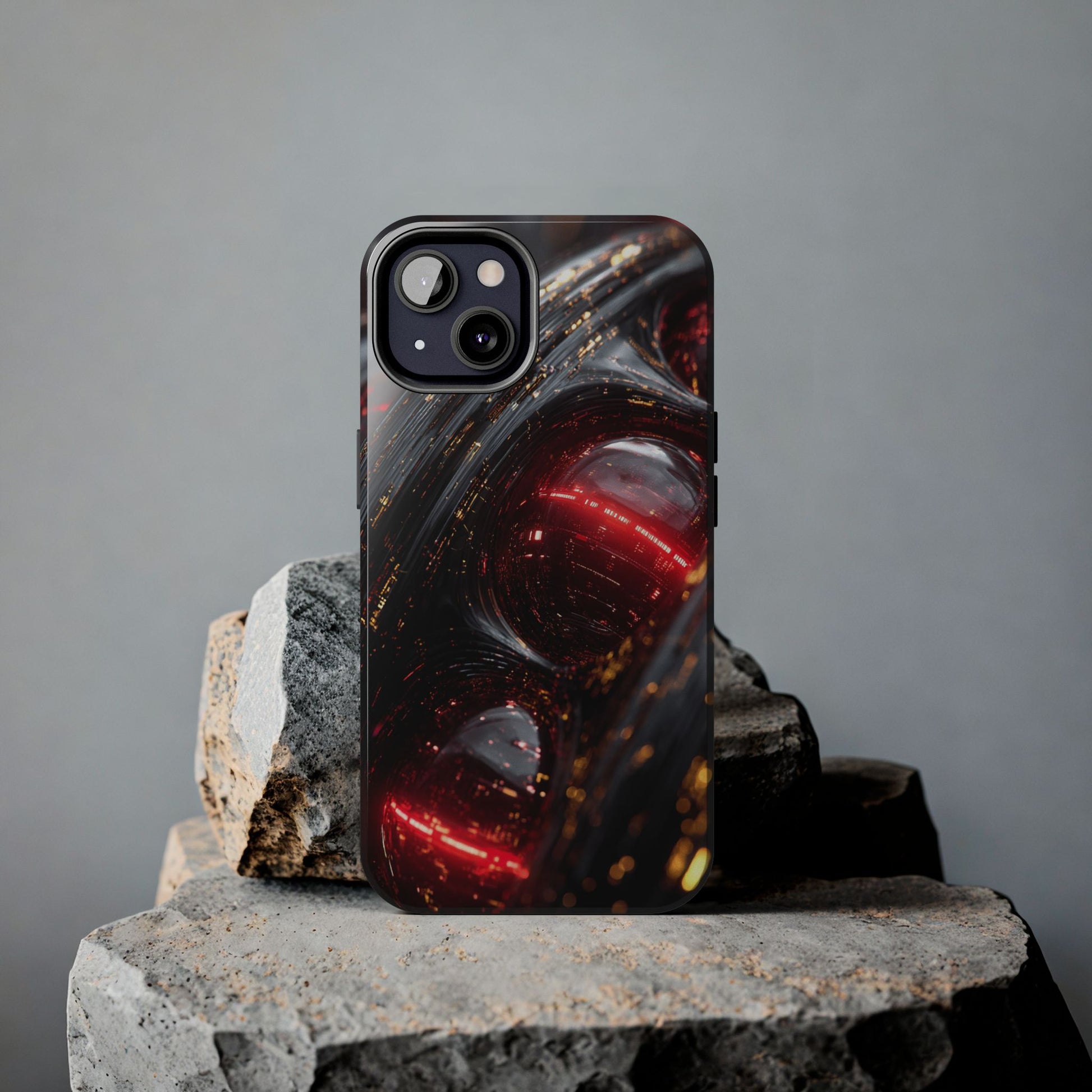 Tough phone case with abstract art design