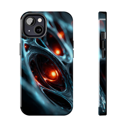 Abstract sci-fi tough phone case with futuristic design by Skipper.
