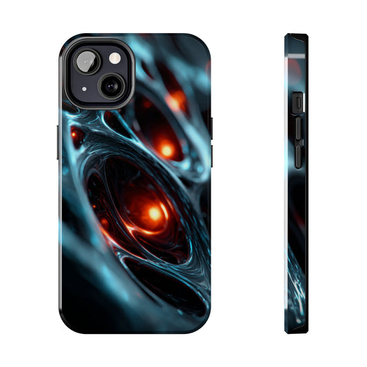 Abstract sci-fi tough phone case with futuristic design by Skipper.