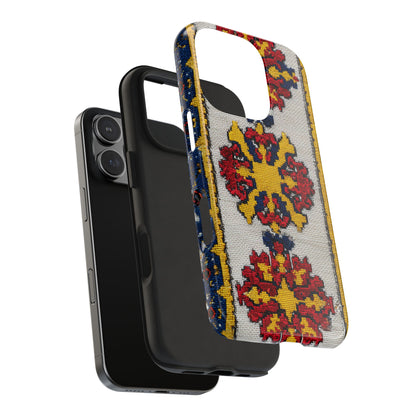 Romanian Style Colorful Floral Tough Phone Case – Bohemian Design, Stylish iPhone Protection, Unique Gift Idea