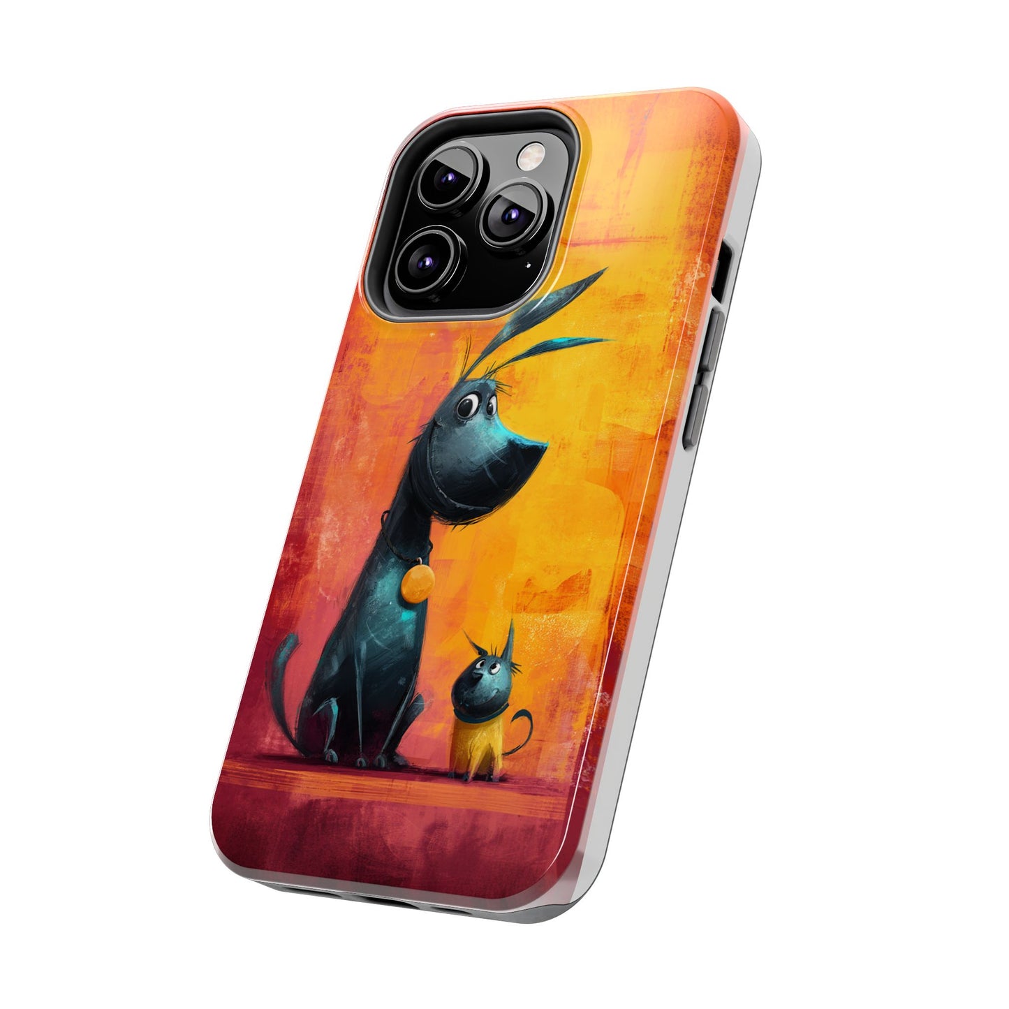 Colorful Dog & Cat Tough Phone Case – Fun Pet Lover Accessory