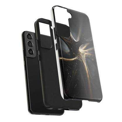Elegant Tough Phone Case with Abstract Metallic Design