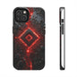 Neon Nexus: Crimson Shard | Sci-Fi Diamond Phone Case by Skipper