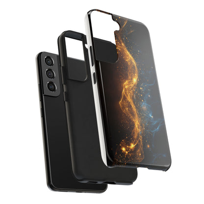 Dynamic Gold and Blue Tough Phone Case - Durable Protection with a Stunning Design