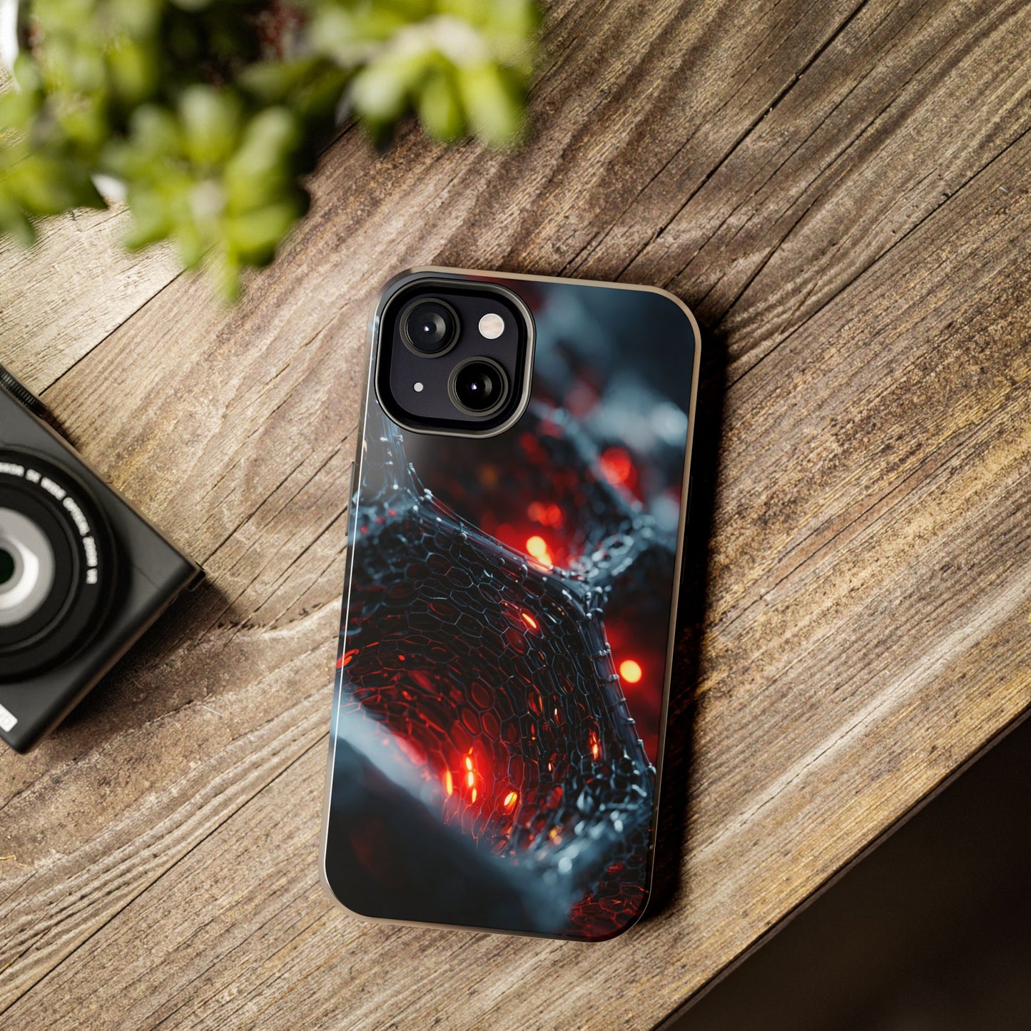 Premium tough phone case with futuristic abstract artwork.