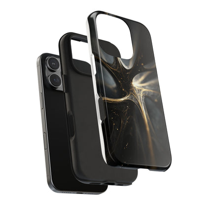 Elegant Tough Phone Case with Abstract Metallic Design