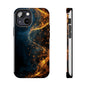 Sleek Tough Phone Cases with Abstract Gold and Blue Design