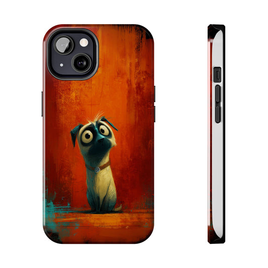 Whimsical Dog Art Tough Phone Case - Durable Protection for Pet Lovers
