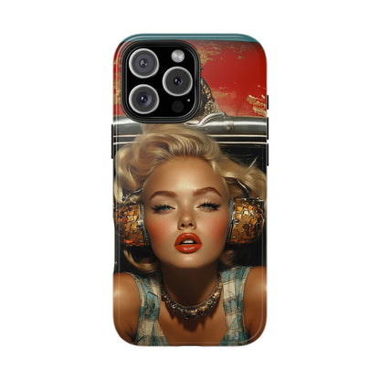 Retro Glam Tough Phone Case - Stylish Protection for Music Lovers