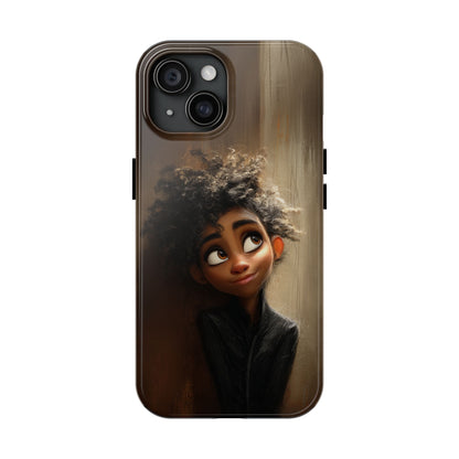 Stylish Tough Phone Case - Artistic Character Design for Teens
