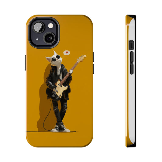 Cool Cat with Sunglasses Playing Guitar Tough Phone Case