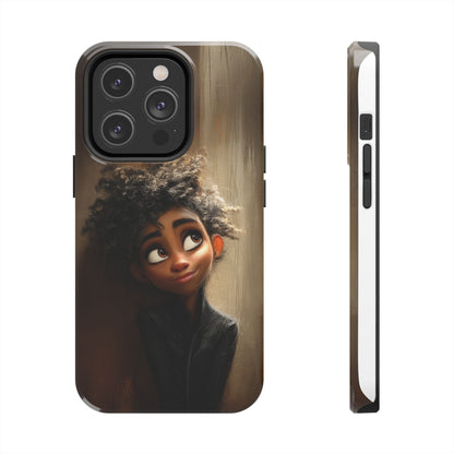 Stylish Tough Phone Case - Artistic Character Design for Teens