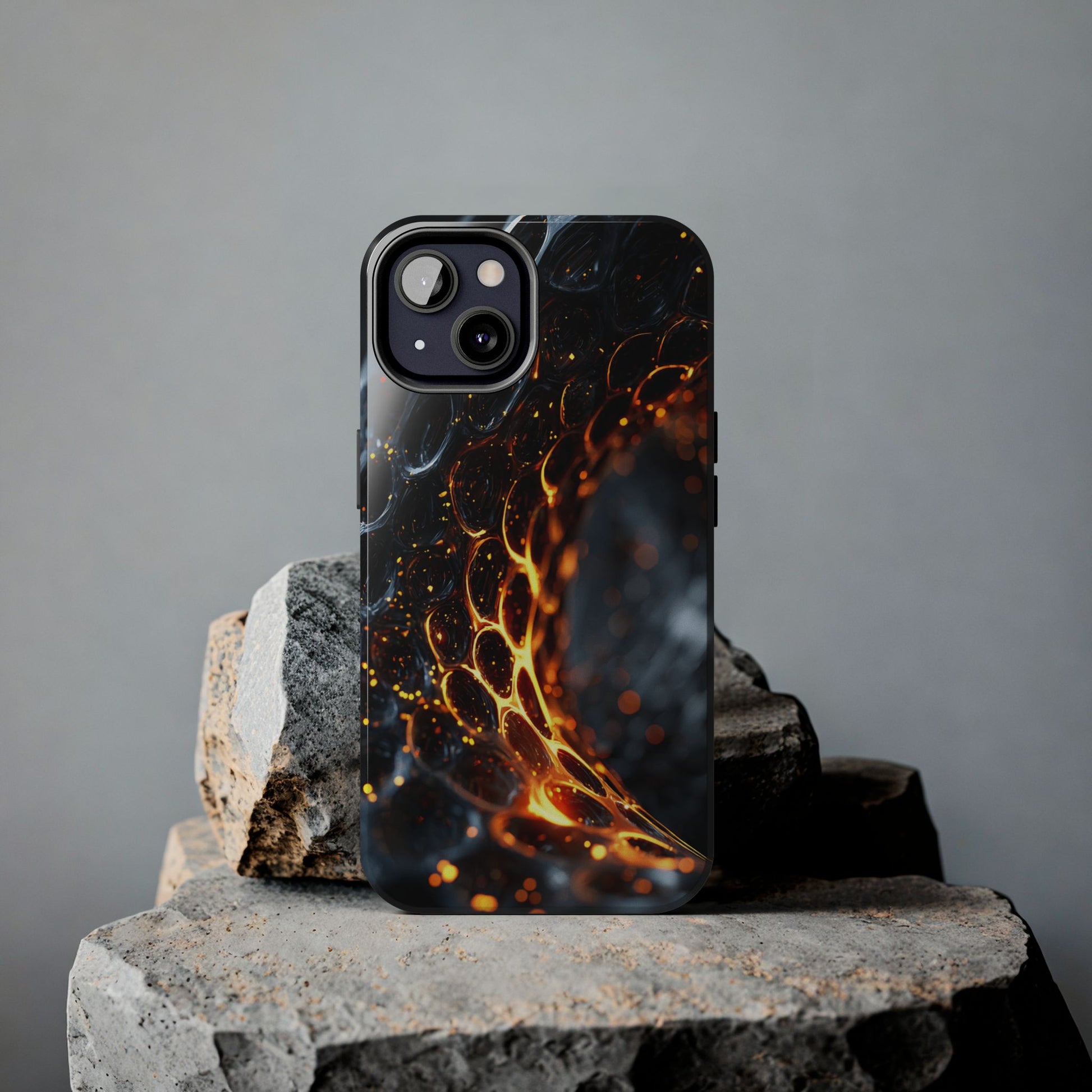Protective tough case featuring abstract fire design