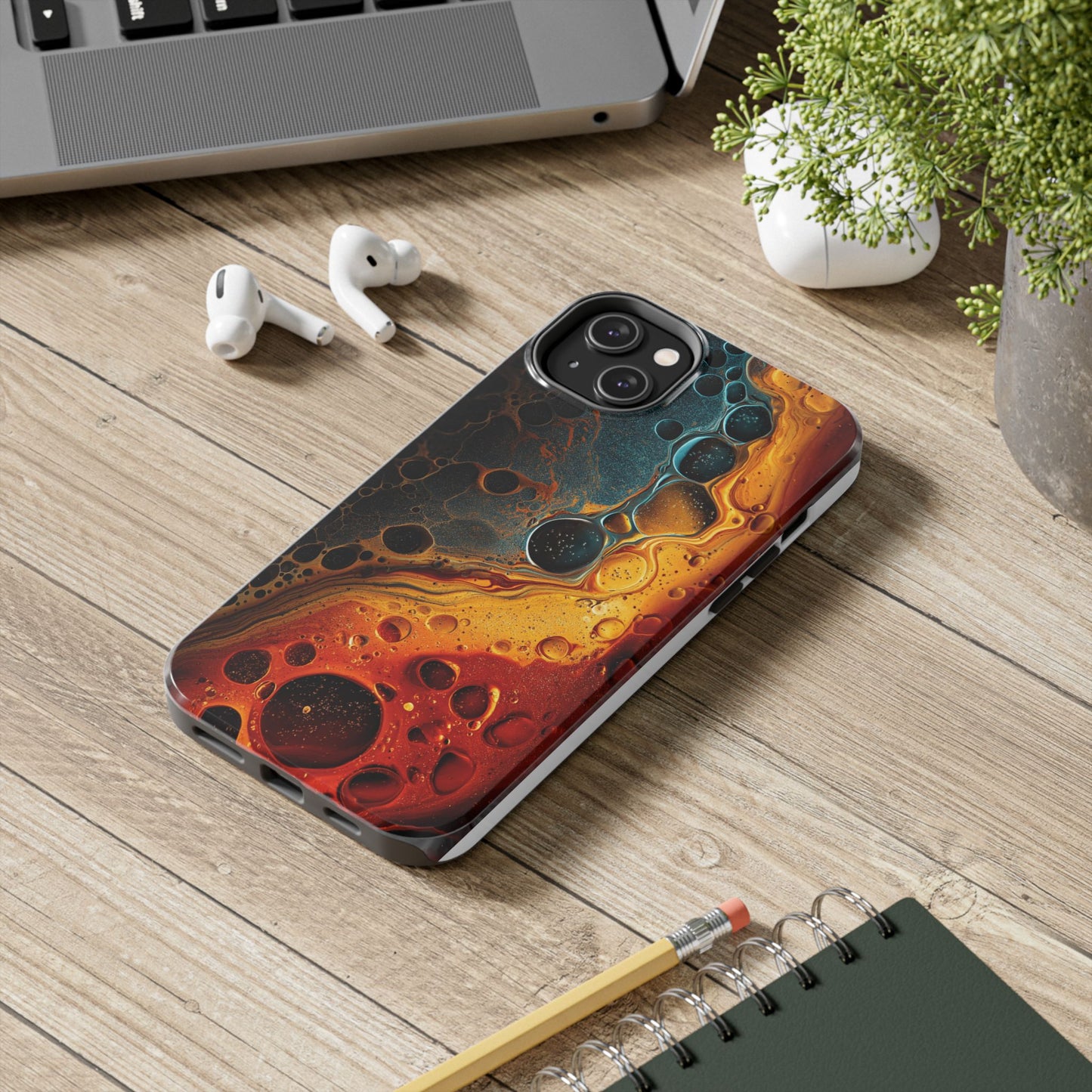 Abstract Lava Tough Phone Case - Vibrant Protective Cover for Adventurous Souls
