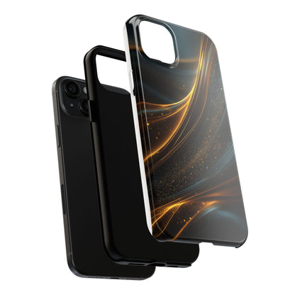 Elegant Tough Phone Case with Glittering Waves Design
