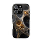 Luxurious Abstract Tough Phone Case - Gold and Black Design