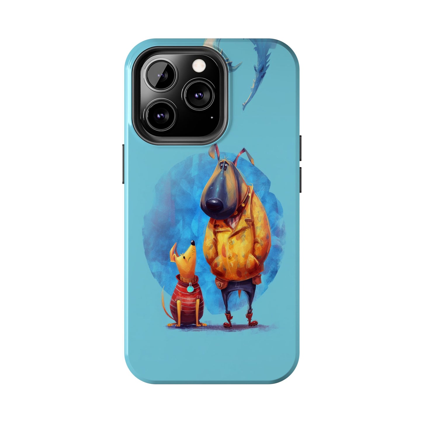 Whimsical Dog-Themed Tough Phone Case for Pet Lovers