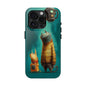 Whimsical Cat Adventure Tough Phone Case - Unique Design for Animal Lovers