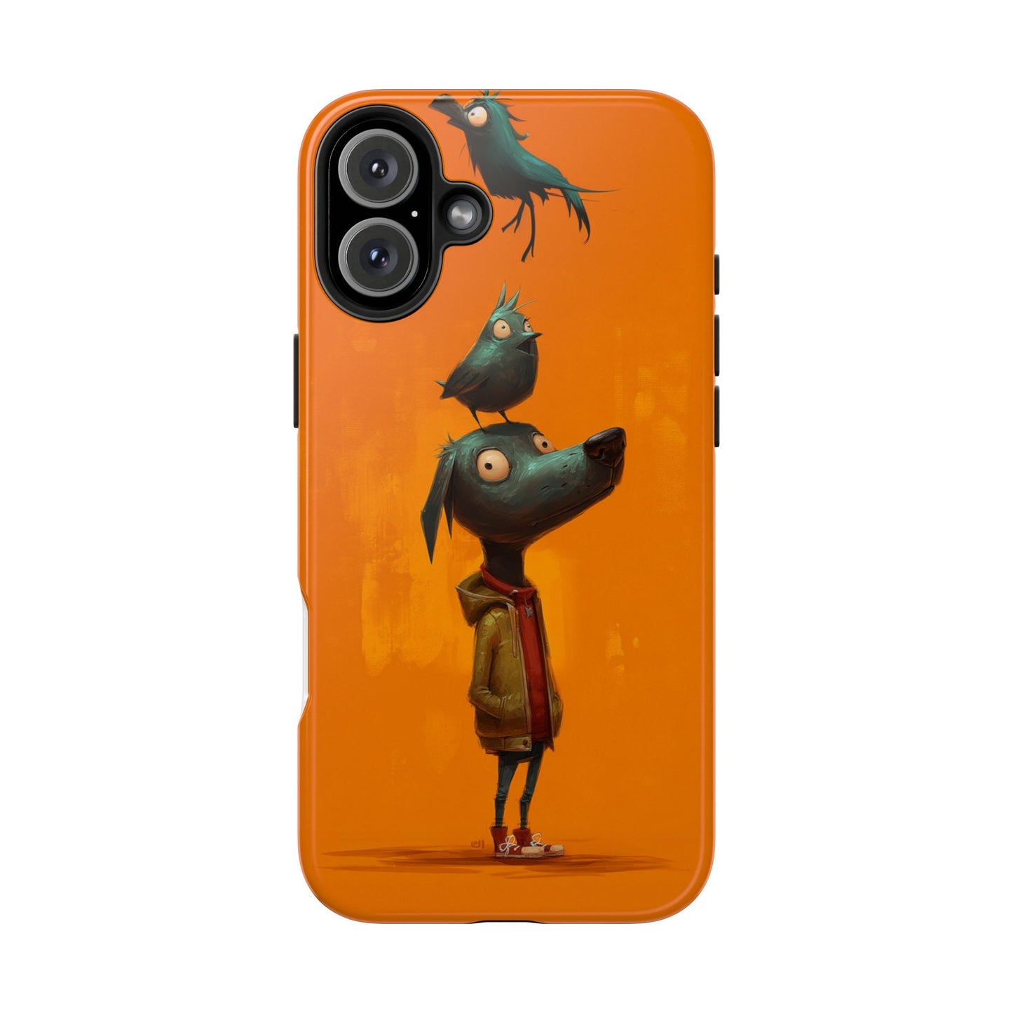 Fun Dog & Bird Tough Phone Cases - Quirky Animal Art for Pet Lovers