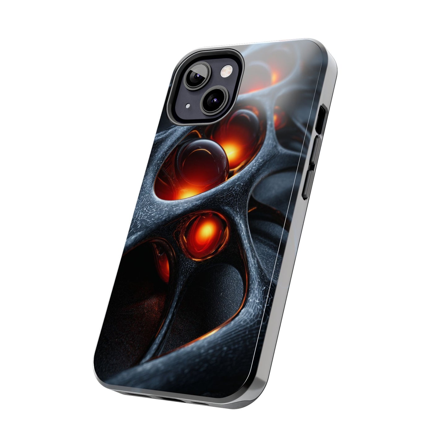 Tough Phone Cases with Fiery Design - Unique Protective Case, Tech Gift, Cyberpunk Aesthetic, Durable Phone Accessory, Trendy Style