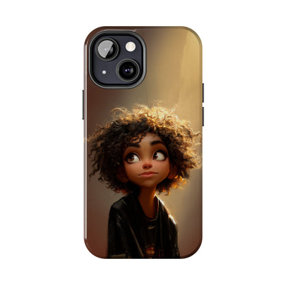 Artistic Tough Phone Case with Whimsical Character Design