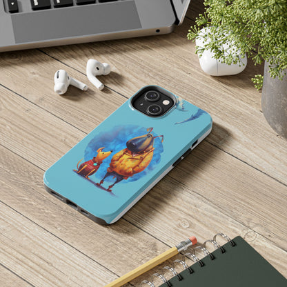 Whimsical Dog-Themed Tough Phone Case for Pet Lovers