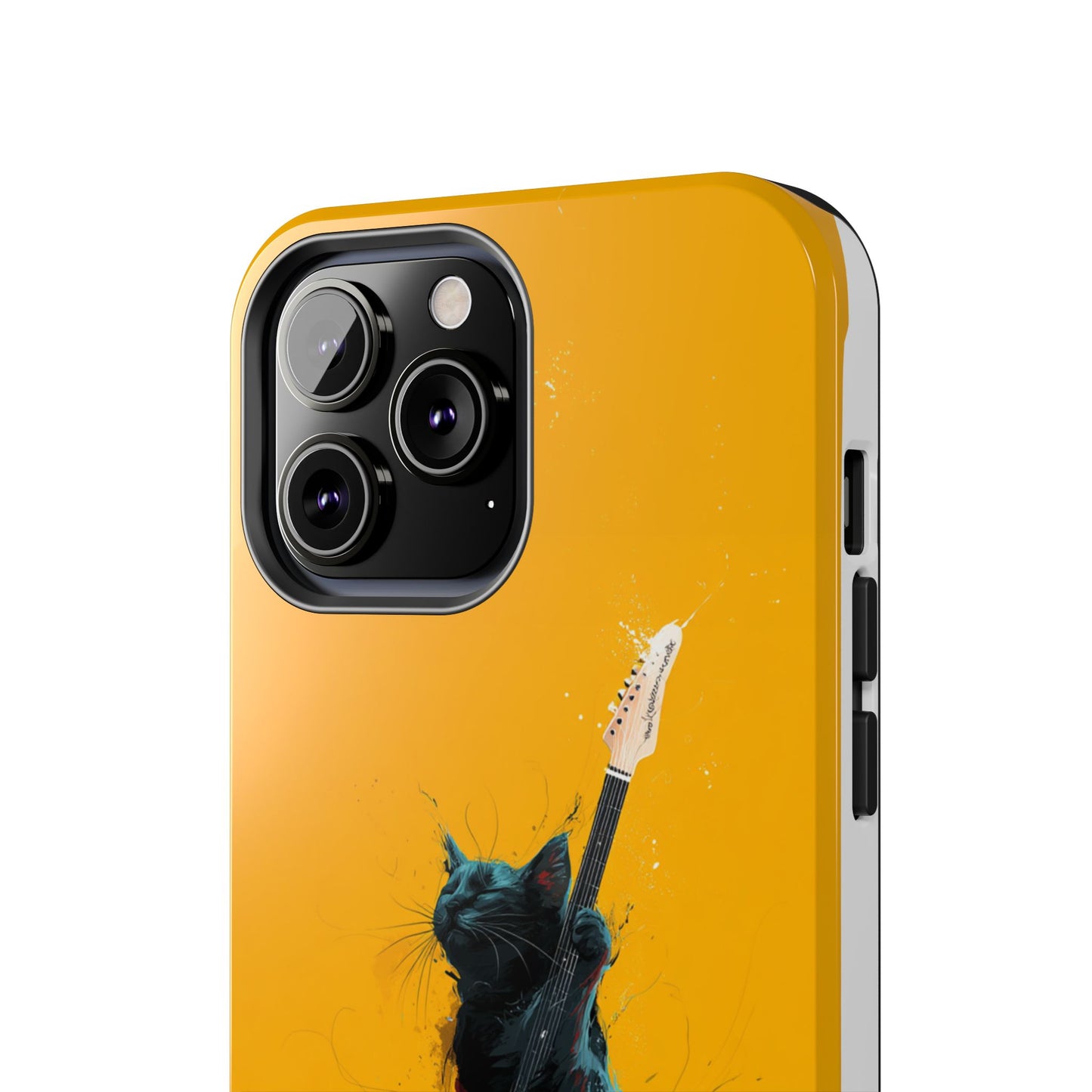 Black Cat Playing Red Guitar Tough Phone Case