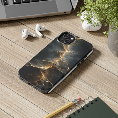 Majestic Marble Phone Case - Tough Protective Cover with Gold Veins