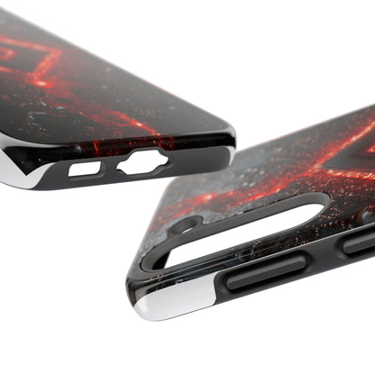 Neon Nexus: Crimson Shard | Sci-Fi Diamond Phone Case by Skipper