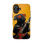 French Bulldog with Red Sunglasses Playing Red Guitar Tough Phone Case