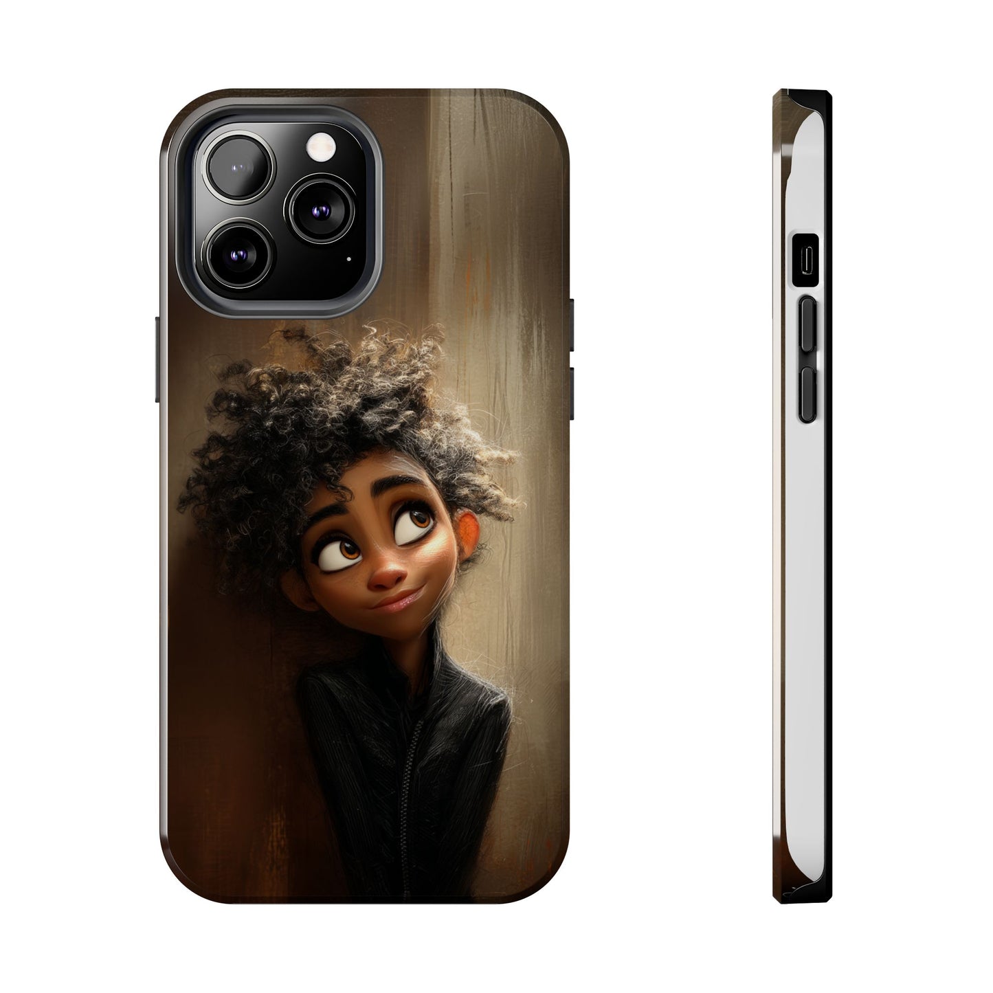 Stylish Tough Phone Case - Artistic Character Design for Teens