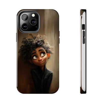 Stylish Tough Phone Case - Artistic Character Design for Teens