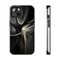 Elegant Tough Phone Case with Abstract Metallic Design