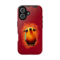 Whimsical Tough Phone Case - Cute Orange Monster Design