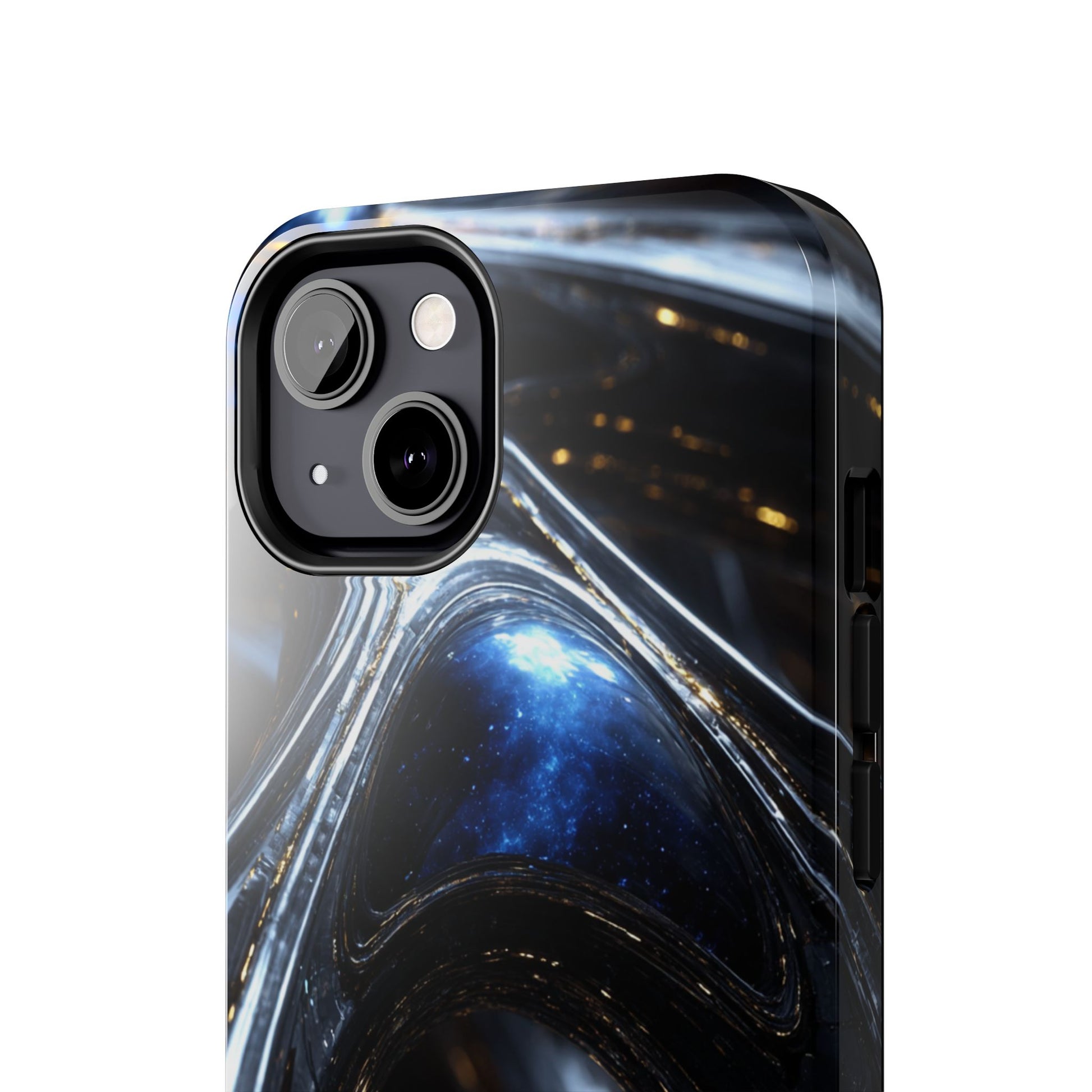 Premium phone accessory showcasing shimmering cosmic colors
