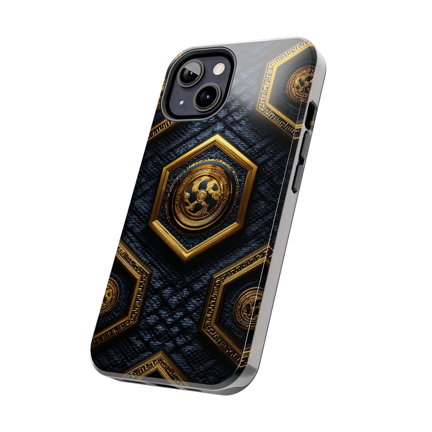 Luxury Gold Hexagon Tough Phone Case by Skipper – Modern Stylish Protection & Gift Idea