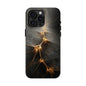 Tough Phone Case - Elegant Gold Fractal Design for Tech Lovers
