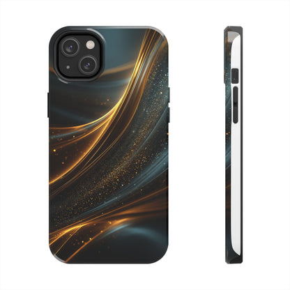 Elegant Tough Phone Case with Glittering Waves Design