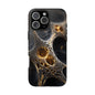Luxurious Abstract Tough Phone Case - Gold and Black Design