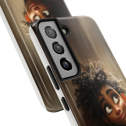 Stylish Tough Phone Case - Artistic Character Design for Teens