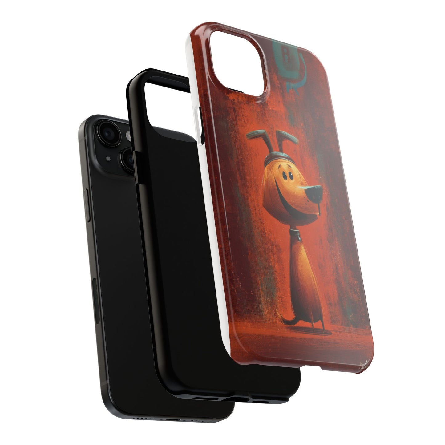 Playful Dog Art Tough Phone Case - Perfect for Pet Lovers